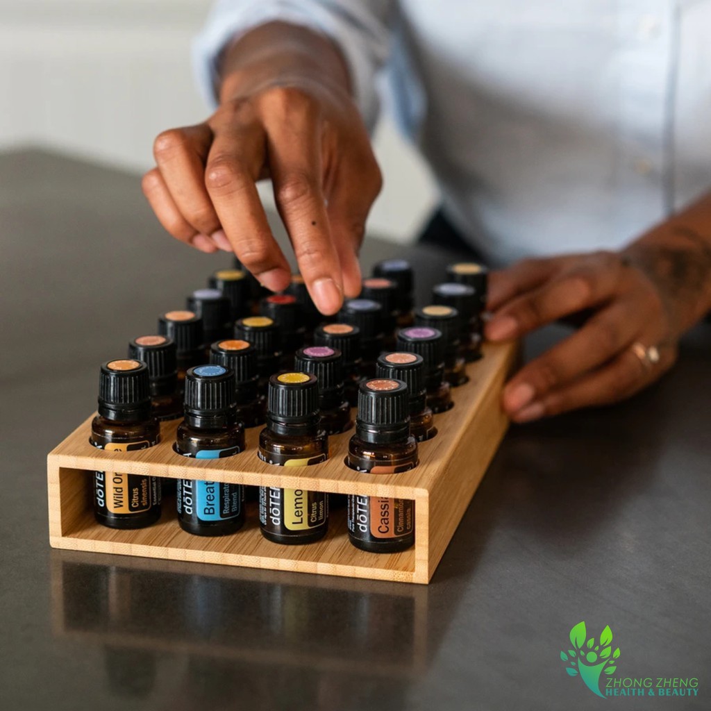 NATURAL BAMBOO & WOOD Essential Oil Storage & Displays Modern Open Sided Essential Oil Tray(For 15ml)