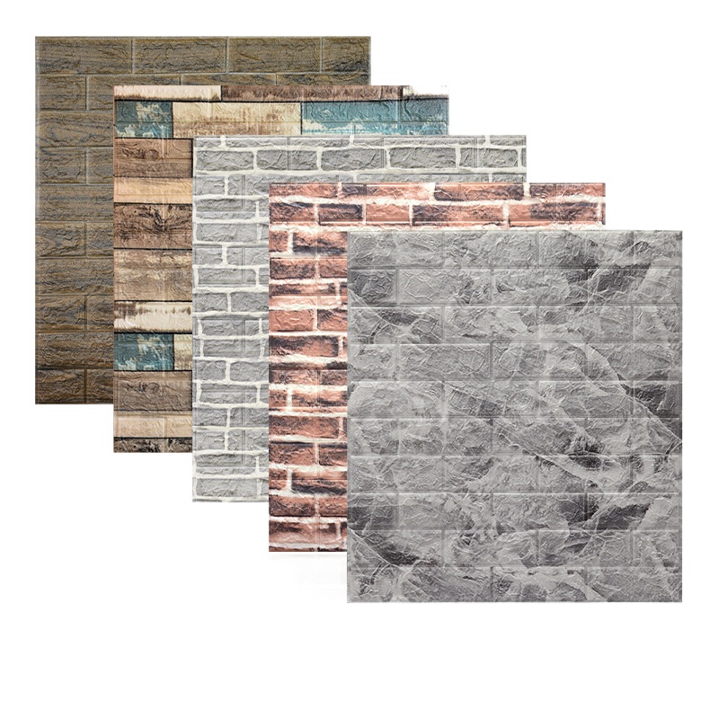 70x77cm 3D Brick Pattern Wallpaper Waterproof Marble Background Wallpapers Self Adhesive Wall