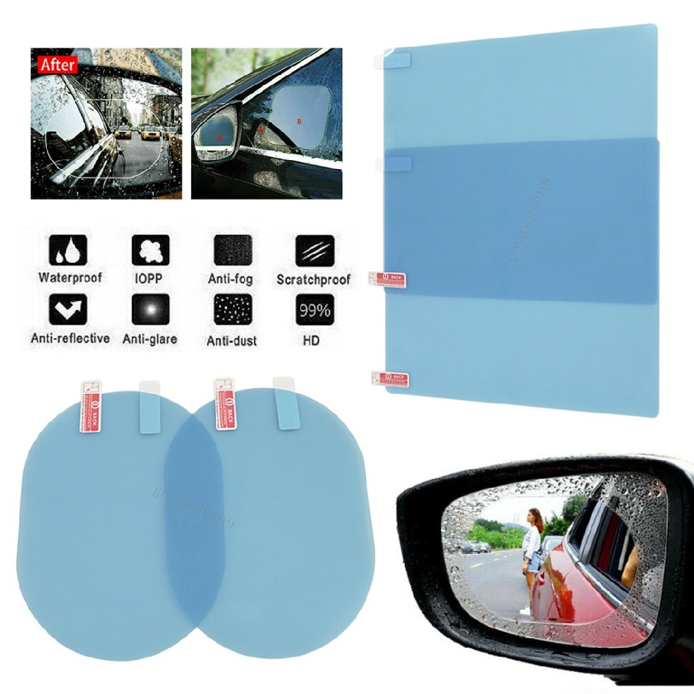 4X Rainproof Anti-Fog Car Rearview Mirror Film Hydrophobic Protective Sticker