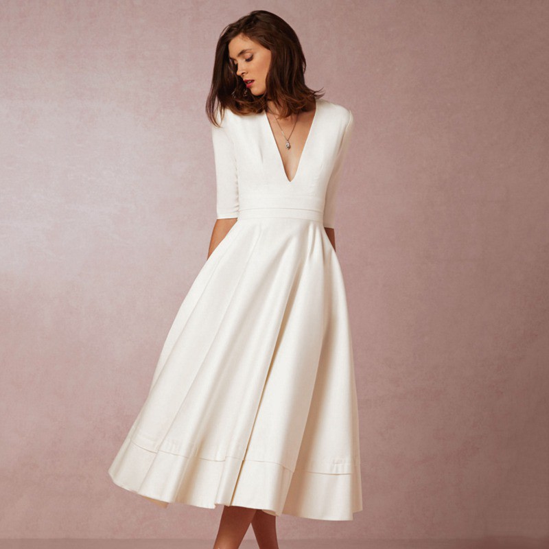 Women Dress Elegant Ball Sexy Deep V 