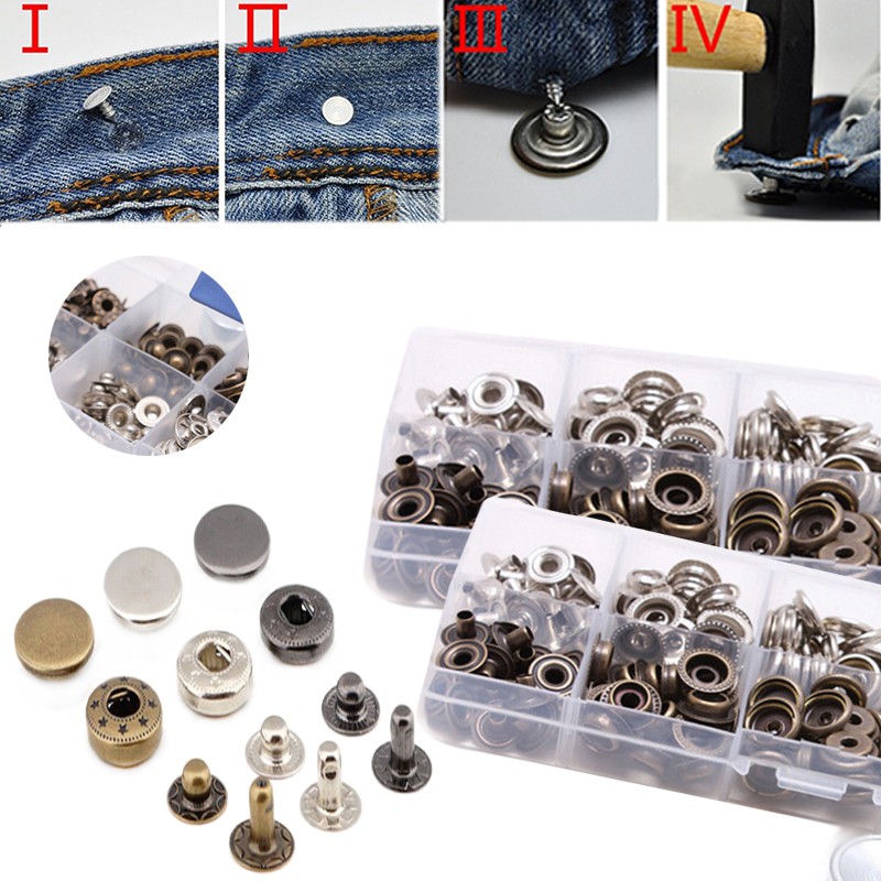 Ptptrate New 17mm Heavy Duty Poppers Snap Fasteners Press Stud