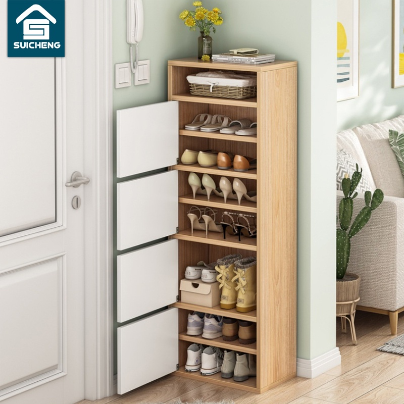 SUICHENG Simple Door Economy Shoe Rack Vhive Shoe Multilayer Dustproof Narrow High