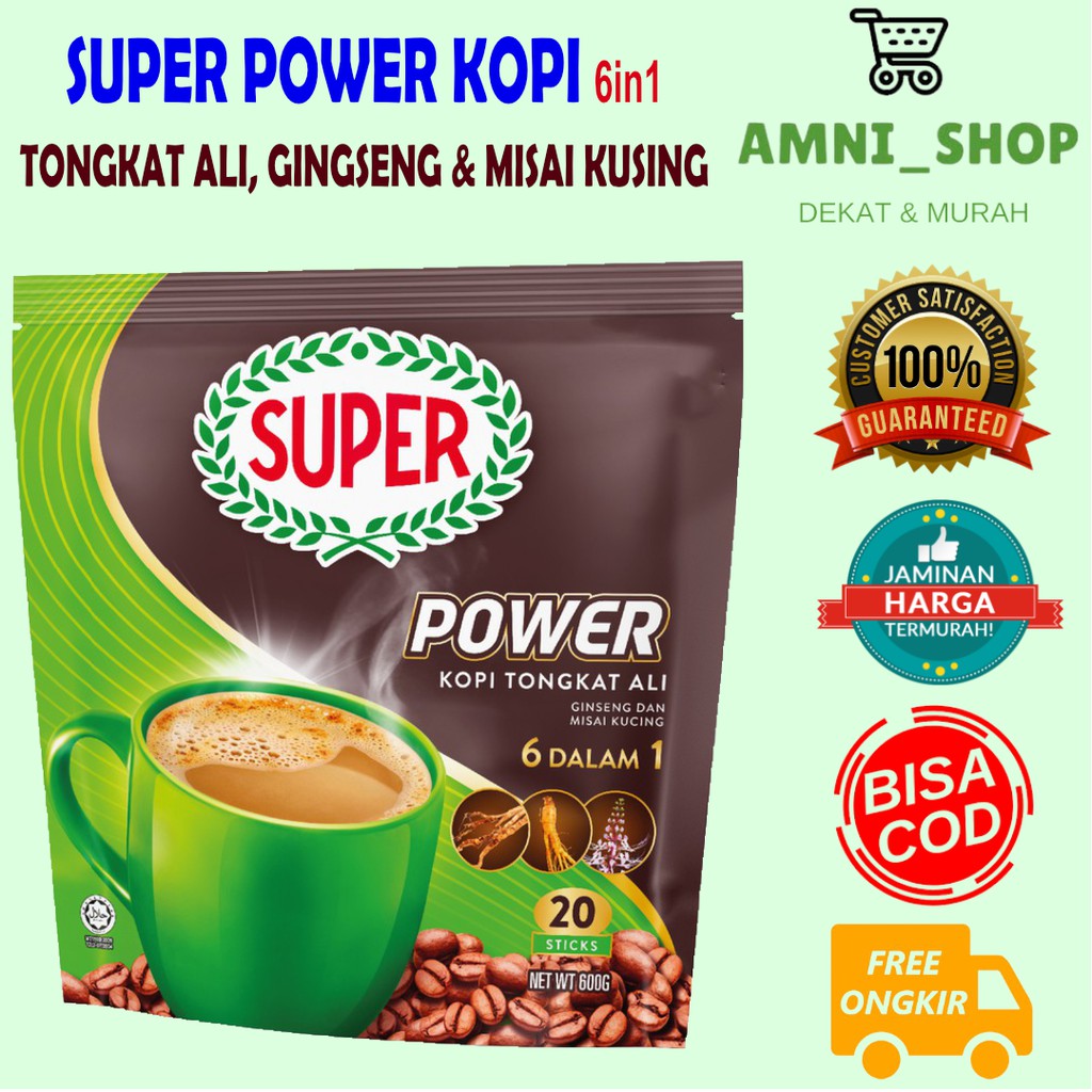 Super POWER Coffee Pre Mixed 6in1 Ali Stick, Ginseng And Misai Cat 20 ...