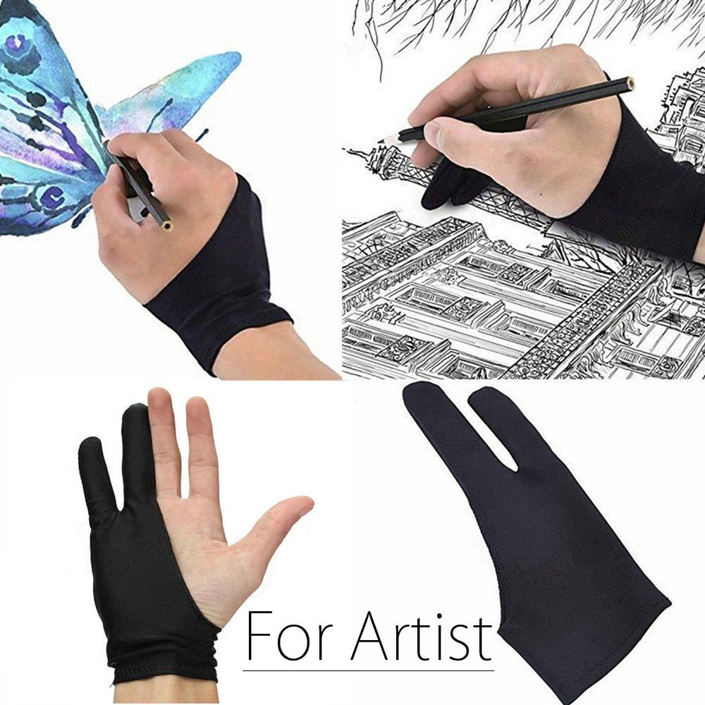 Image of 1PC Graphic Two Finger Anti-fouling Glove Tablet Artist Drawing