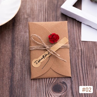 CFSTORE Vintage Kraft Paper Greeting Card DIY Handmade Flower Wish Card Thank You Card Blessing Card Party Invitation Card A6P4 #6
