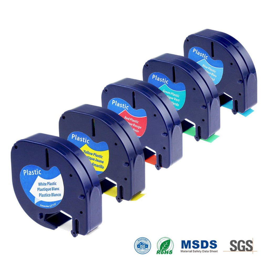 5pcs 12mm Dymo LetraTag tape LT 91201/202/203/204/205 label maker ribbon label printer school