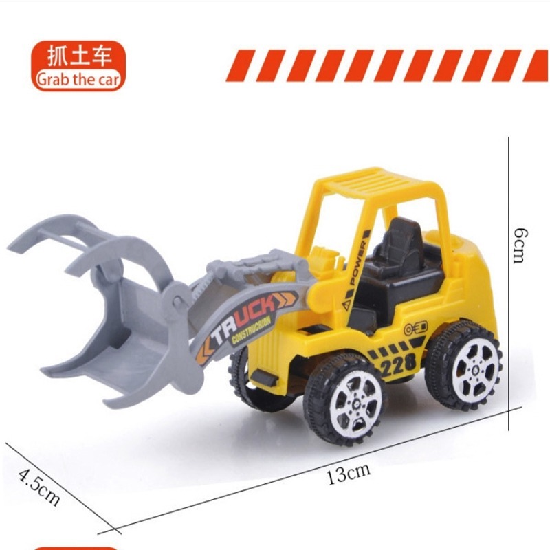 6 Engineering Vehicle Model Excavator Bulldozer Kid's Toys