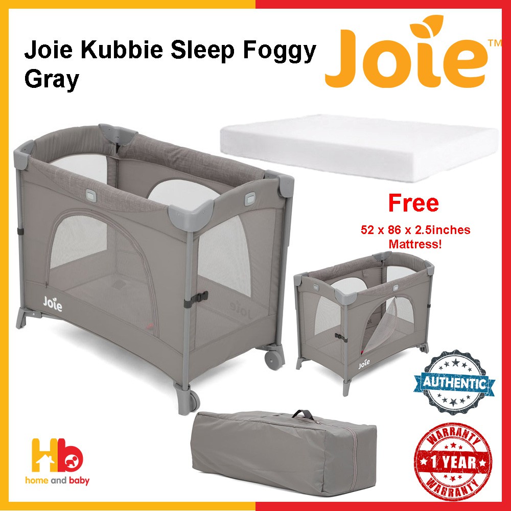 Joie Kubbie Sleep Foggy Gray FOCFREE 52 x 86 x 2" Inches Mattress Shopee Singapore