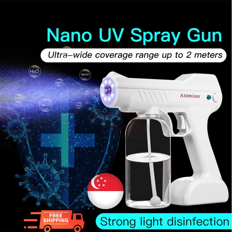 Sg Seller 800ml Nano Spray Gun Atomizer Sanitizer Spray Machine Handheld Disinfection Blue Ray Disinfectant Spray Gun Uv Shopee Singapore