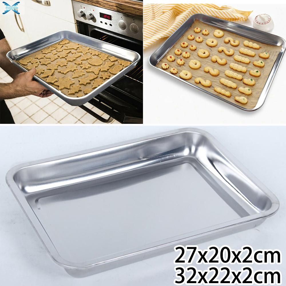 Details about   Baking Sheet & Rack Set Stainless Steel Rimmed Cookie Pans Toaster Oven Tray 