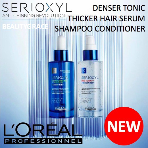 NEW] LOreal SERIOXYL Denser Hair 90ml - Improved Formula Faster Results!  Resveratrol Tonic Black & Full Thicker Serum | Shopee Singapore