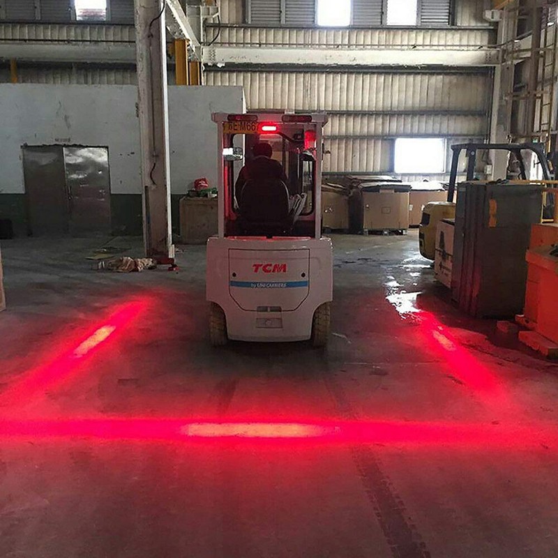 4 Inch 30W Red Line LED Forklift Truck Car Warning Lamp Safety Working Light Bar Warehouse Danger Area Light,10-80V Waterproof (1Pcs)
