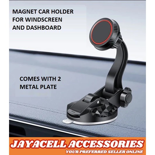 Jcell Round Red Magnetic Phone Holder for Dashboard Windshield Mount Adjustable Magnet Car Holder