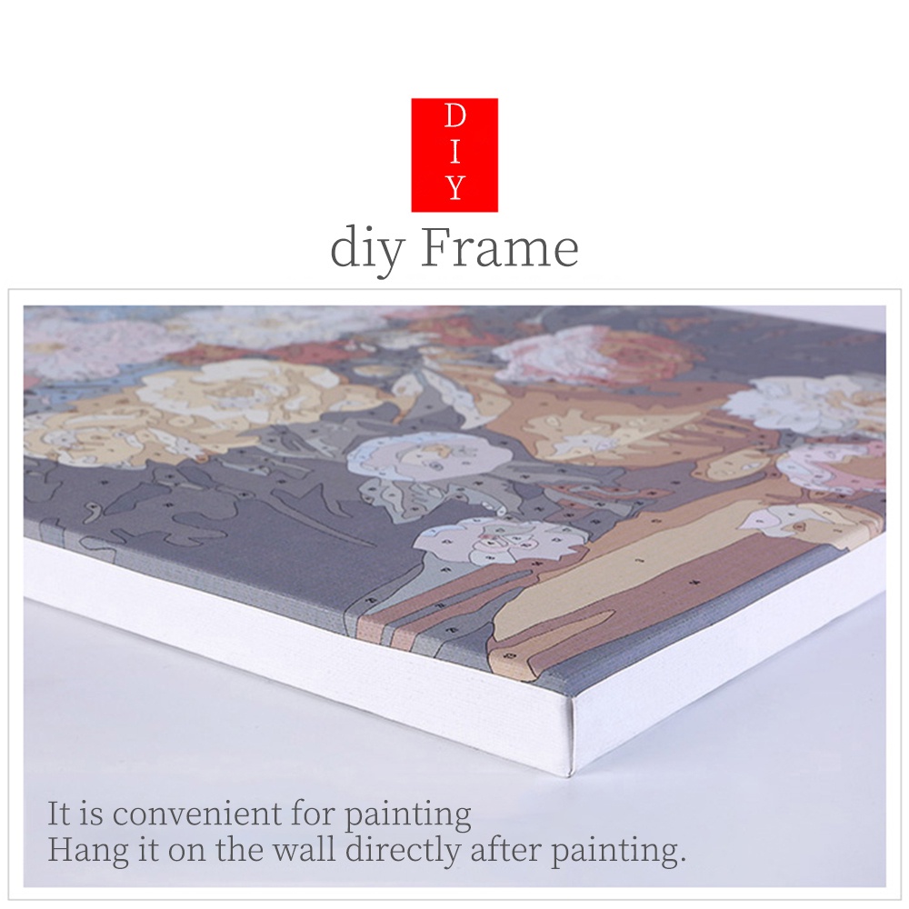 DROFE【40*50cm】Oil Painting By Numbers srping DIY Paint By Numbers For Adult Flower Frameless Canvas Painting Unique Gift