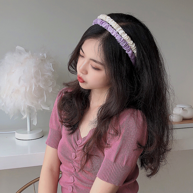 Image of Korean Candy Color Hair Band Sweet Folds Headband Hair Accessories #7