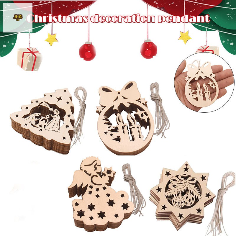 Download Cute Cartoon Wooden Pieces Cutouts Craft Embellishments Wood Ornament Christmas Pendant For Diy Art Home Decoration Shopee Singapore PSD Mockup Templates