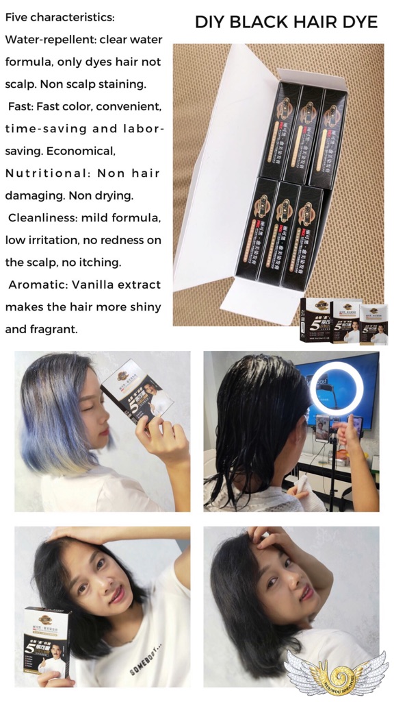 Soon Hey Diy Black Hair Dye Shampoo Bundle Shopee Singapore