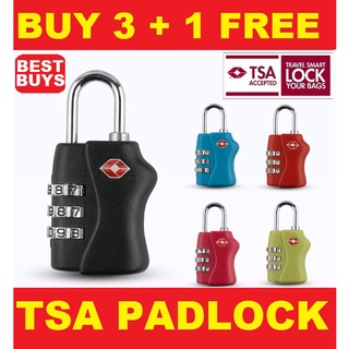 TSA Lock 【BUY 3 + 1 FREE】【BEST BUYS】 3 Combination Luggage Padlock Travel  Suitcase Code Padlock SG Ready Stock