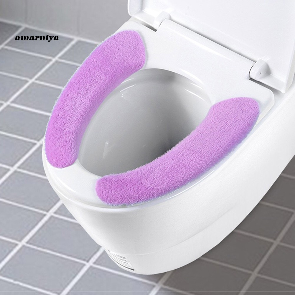 Ay ᴥ2pcs Winter Warm Bathroom Closestool Toilet Seat Cover Washable