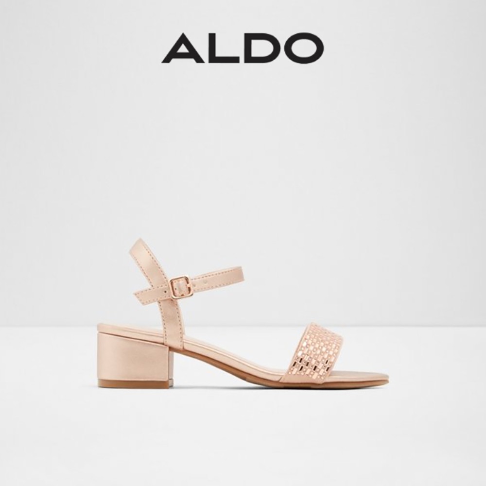rose gold low block heel sandals