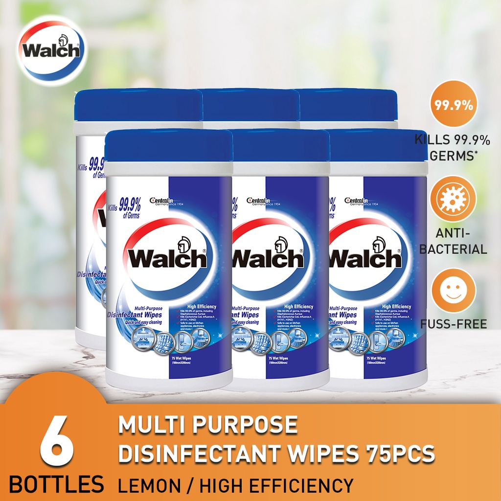 Walch Multi Purpose Disinfectant Wet Wipes 75pcs x 6 Rolls Shopee