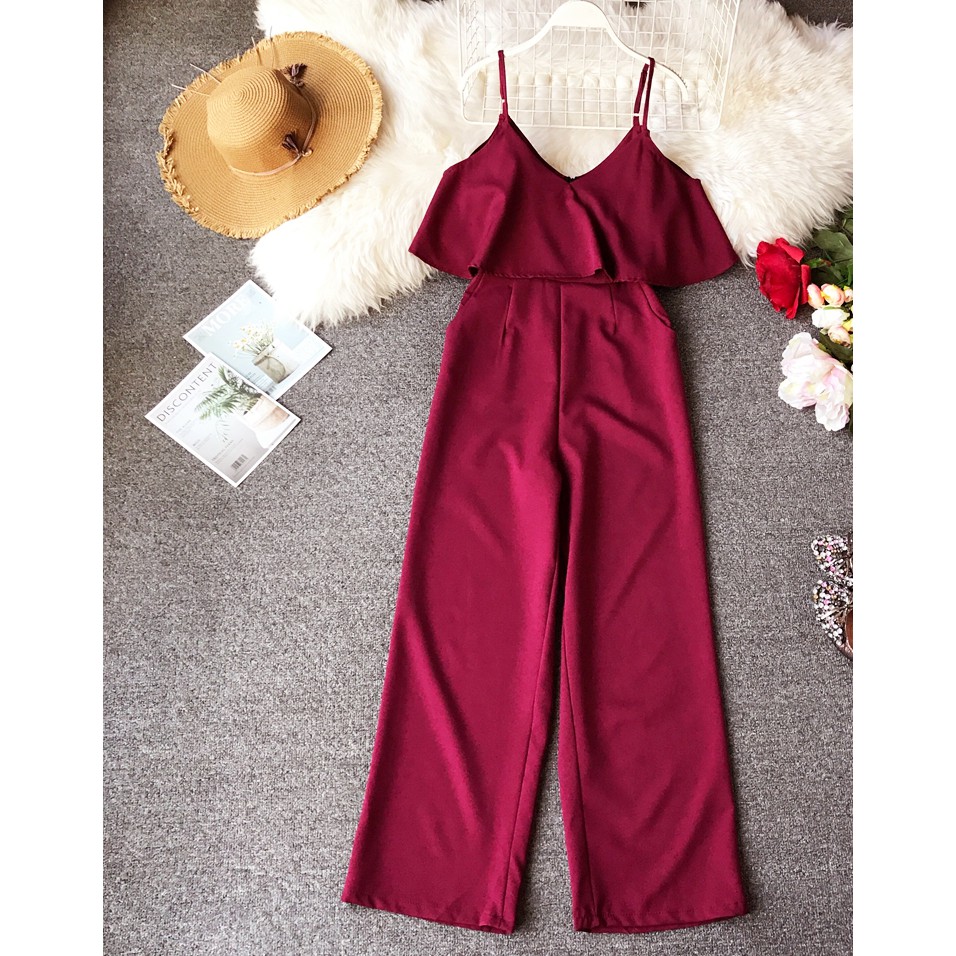 red elegant jumpsuit