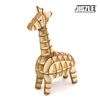 Jigzle Giraffe (NEW) 3D Wooden Puzzle for Adults and Kids. Ki-Gu-Mi Wooden Art. Best Gift for All Occasions.