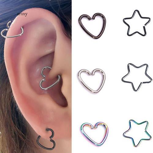 10pcs Punk Heart Star Helix Cartilage Tragus Daith Nose Piercing Studs Earrings Shopee Singapore