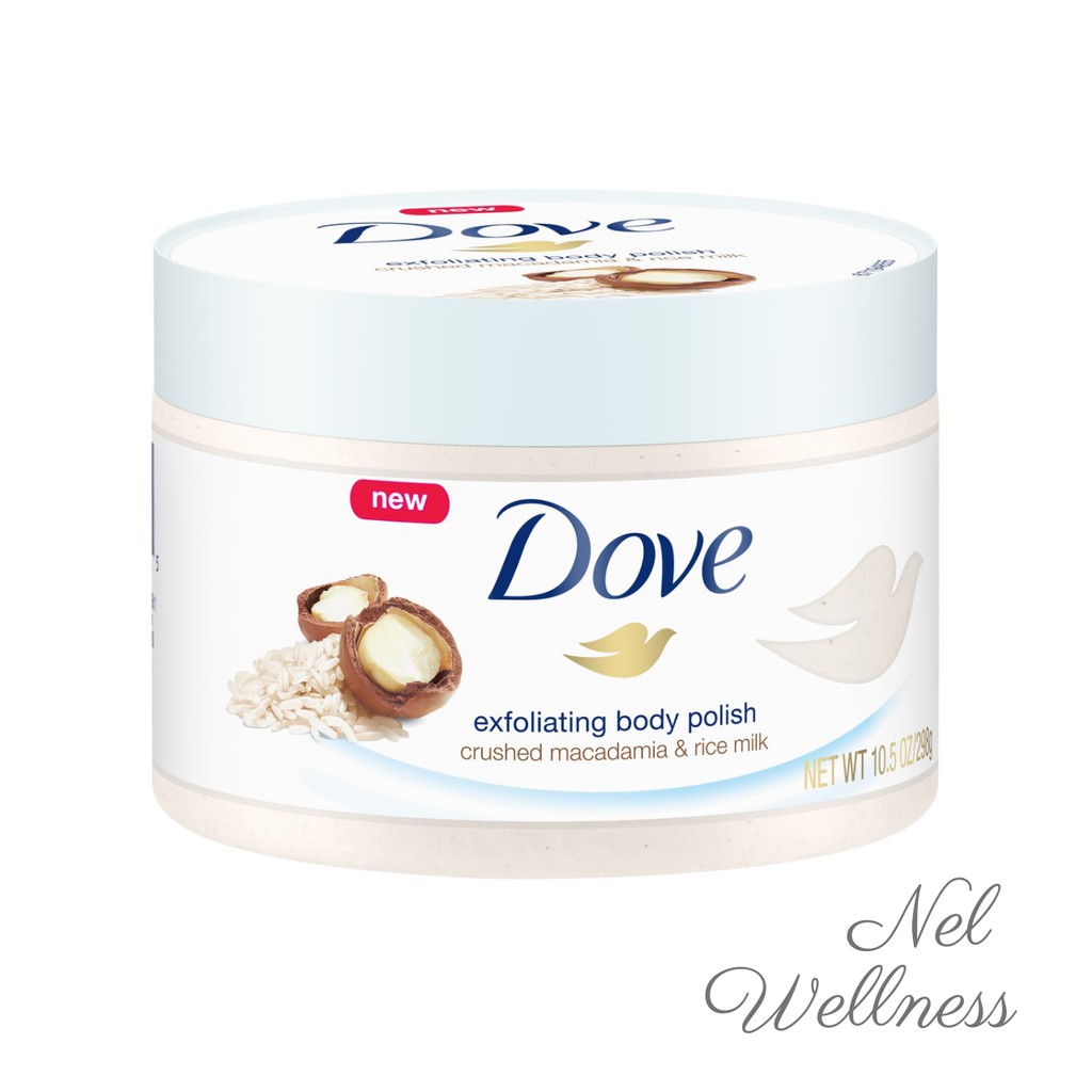 Dove Exfoliating Body Polish Crushed Macadamia and Rice Milk 298g