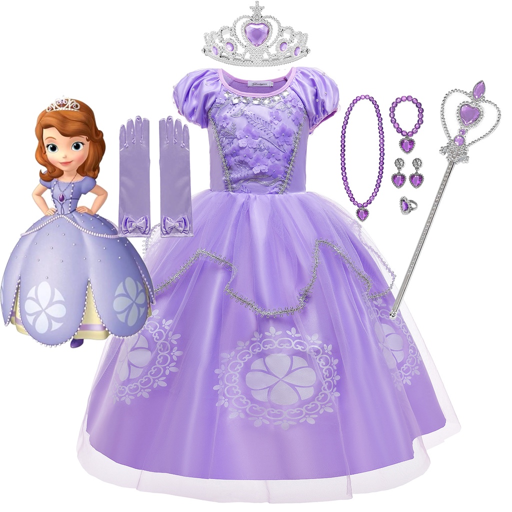 Princess Sofia Dress Kids Cosplay Costume Cartoon Sofia The First