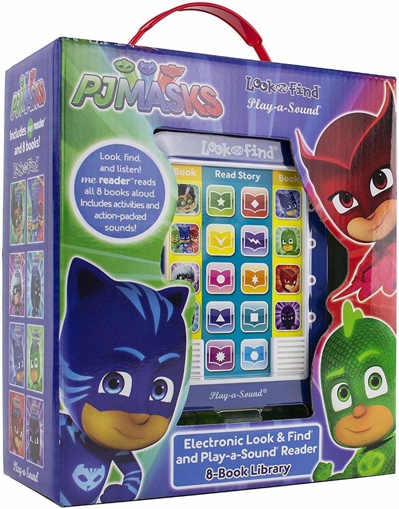 NEW PJ Masks Electronic Me Look & Find Play-a-Sound Reader and 8 Book Library 