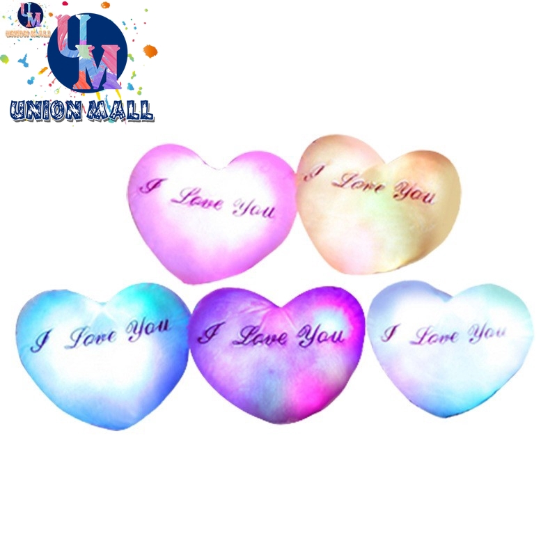 Union 36 X 30cm Plush Pillow Heart Shape Light Up Cushion Shopee