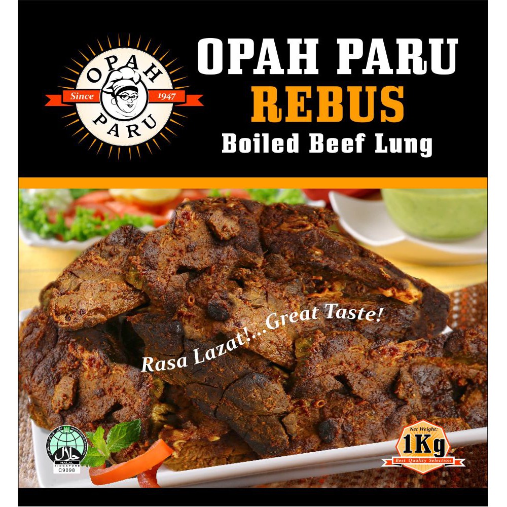 Opah Paru Rebus / Boiled Beef Lung (1kg) Halal Shopee Singapore