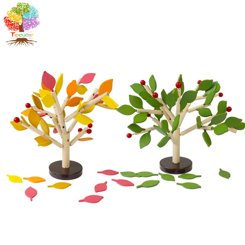 Treeyear Creative Wood Building Blocks Tree Set for Kids Children Men ...