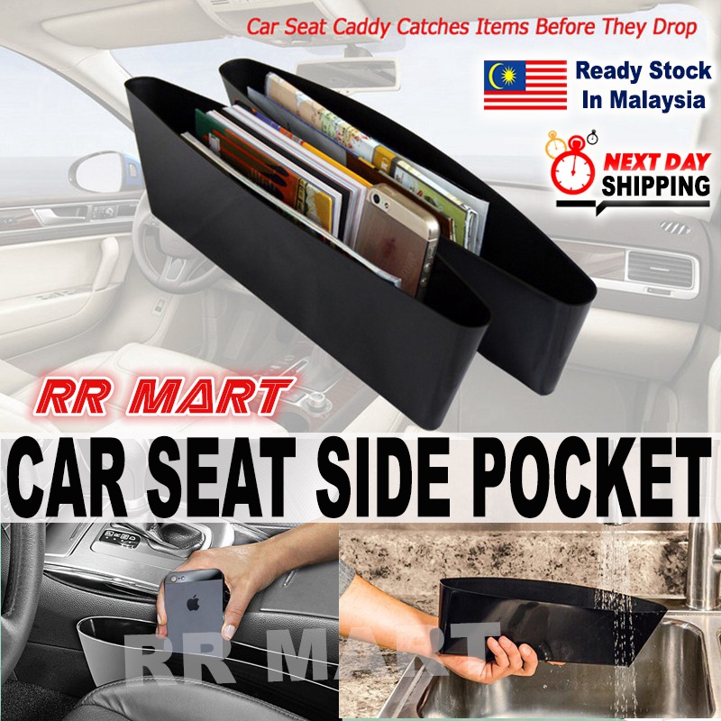 2 Pcs New Catch Catcher Storage Organizer Box Caddy Car Seat Slit Pocket 