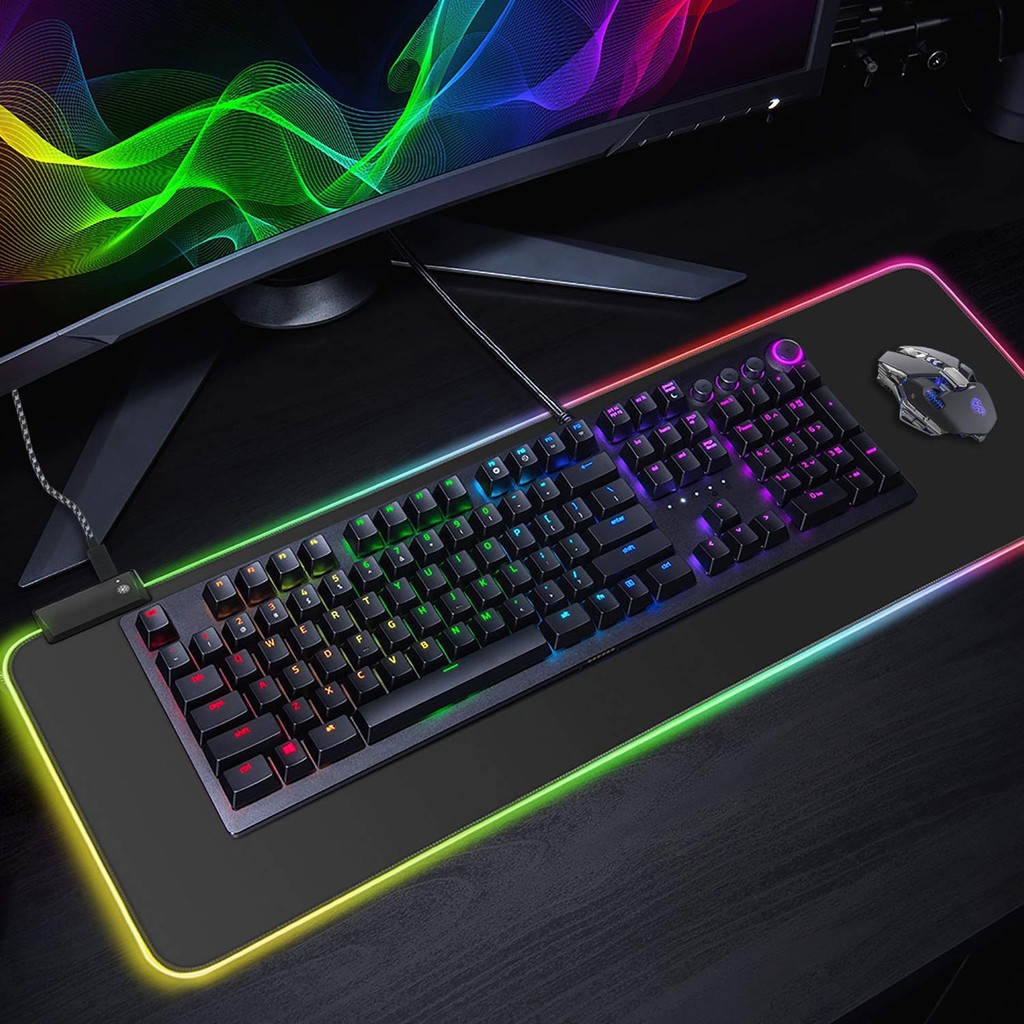 RGB LED Gaming Mouse Pad Soft Large Game Mousepad Waterproof Non-slip