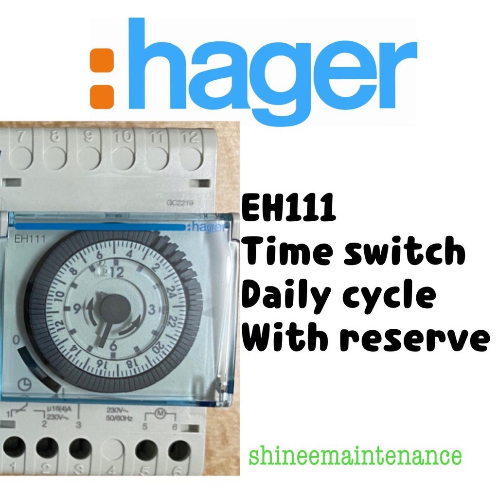 Hager Timer time switch daily cycle with reserve EH111 Shopee Singapore