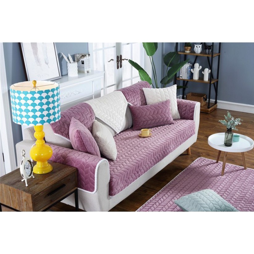 Soft Microfiber Sofa Covers Drawing Fabric Non Slip Living