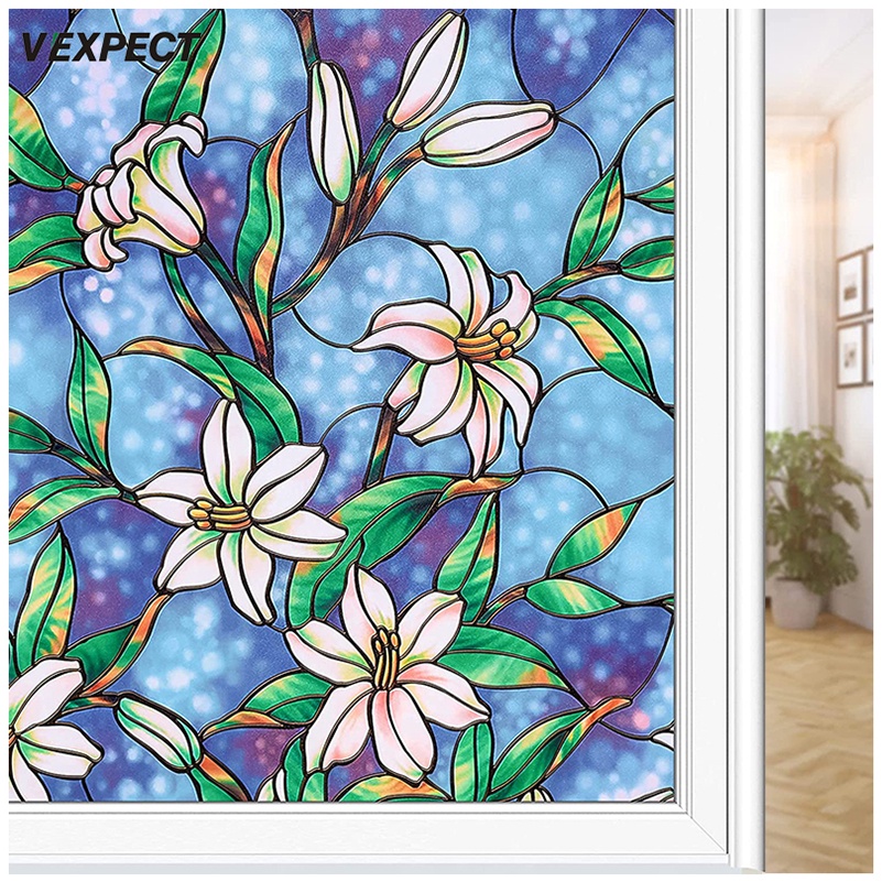 Static Cling Frosted Stained Glasses Window Door Sticker Film Privacy Home Decor 
