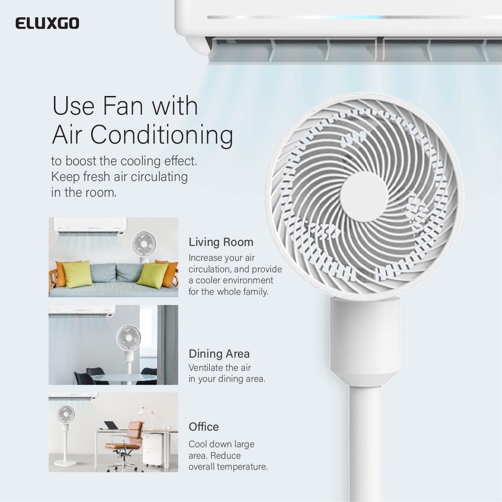 Eluxgo Singapore High-velocity 10' Air Circulator Fan Ef20 