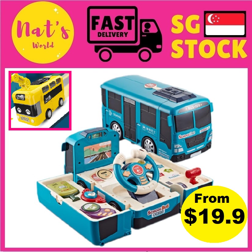 Kids Simulation Driving Toy bus Steering Wheel Toy Multifunctional Car ...