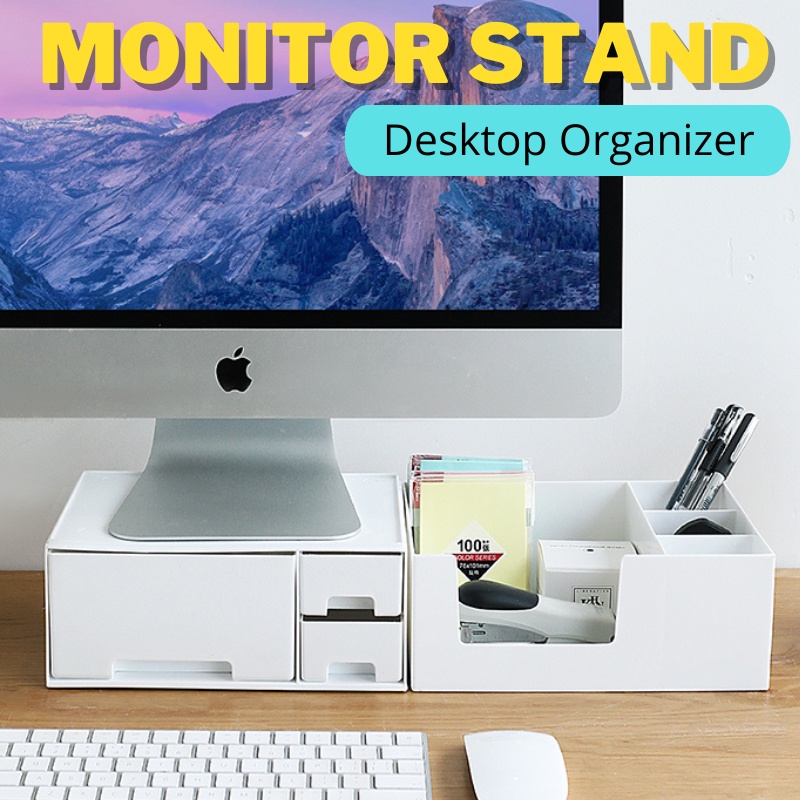 [SG] Imp House Monitor Stand with Drawer Deskstop Organizer Cosmetic Organizer