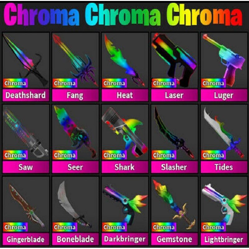 Roblox Murder Mystery 2 Mm2 Chromas Weapons Virtual Goods Shopee Singapore - roblox mm2 deathshard