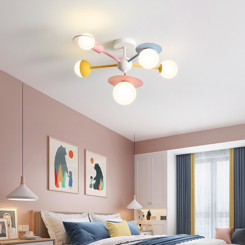3-Color Kids Room Ceiling Light Led Bedroom Lights Boys Girls Cartoon chandelier Modern Simple Room pendant lights