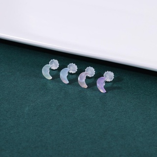 Image of thu nhỏ 1 Pair 20G Cute Animals Shape Stud Earring Acrylic Heart Moon Invisible Resin Ear Studs Helix Conch Rock Piercings Jewelry #7