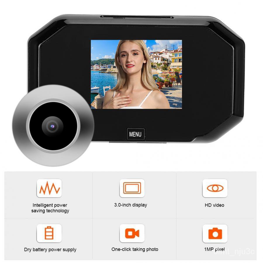 Video Doorbell Easy to Use Digital Door Viewer for Home Security 3 in 720P HD Smart Screen Display Doorbell with Night Vision