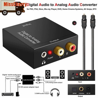 MissCherry❥ Optical Coax Toslink Digital To Analog Converter Rca L/R Stereo Audio Adapter