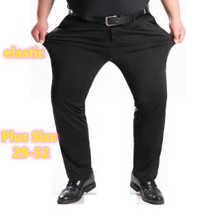 Image of Men's Thick Formal Pants Big Plus Size Flexible Trousers Slack Casual Elastic Business Long Pant