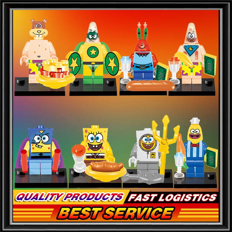 Legoing Cute Anime Minifigures Spongebob Patrick Star Building Blocks Creator Technic Cartoon Toys Figures Toy Story 4 Shopee Singapore