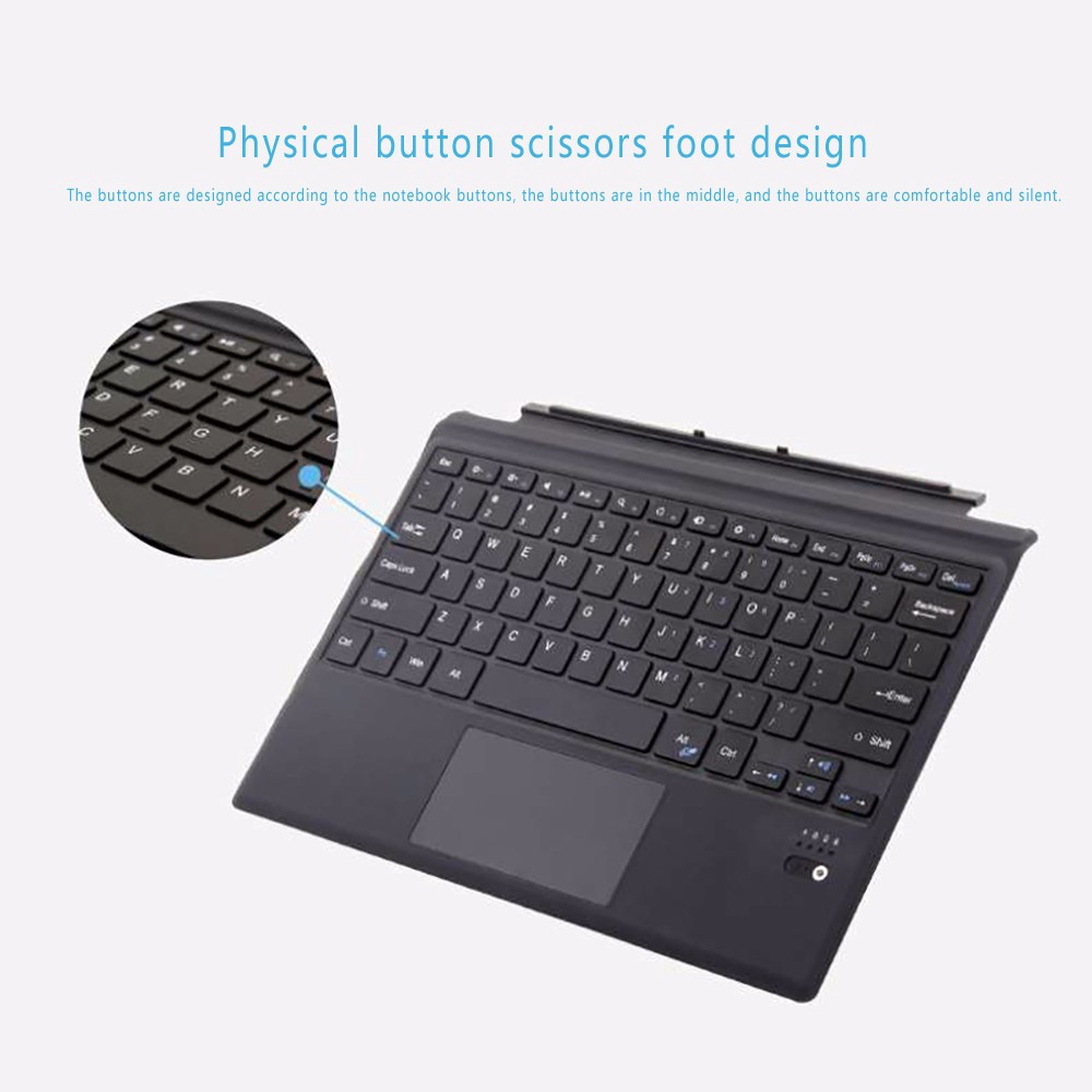 Ultra Slim Wireless Bluetooth Keyboard With Trackpad For Microsoft Surface Pro 3 4 5 6 Black Shopee Singapore